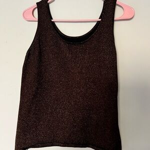 Chico's Brown Knit Tank Top with Metallic Sheen